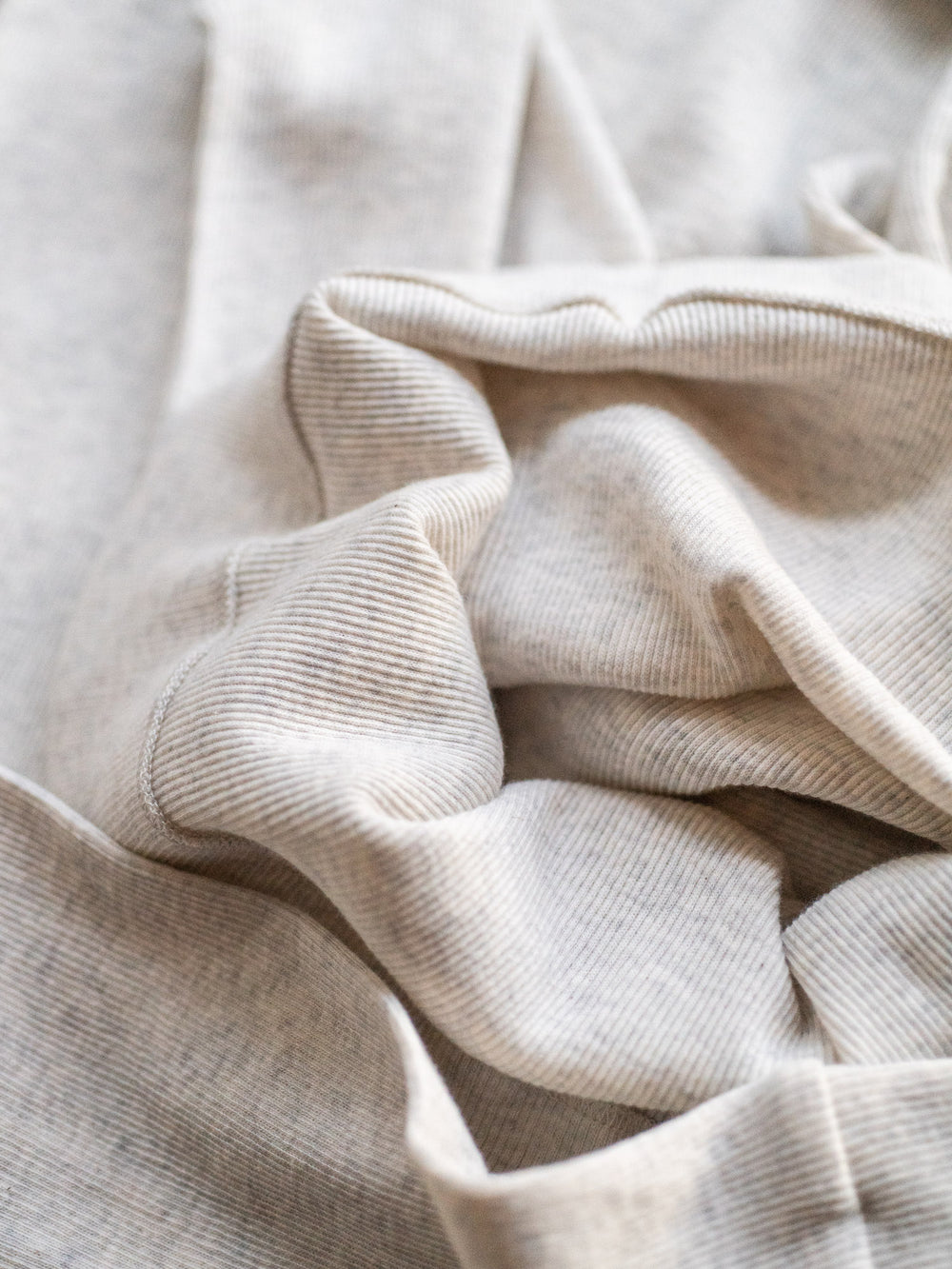 Ribbed Cotton Crewneck Shirt - Oatmeal