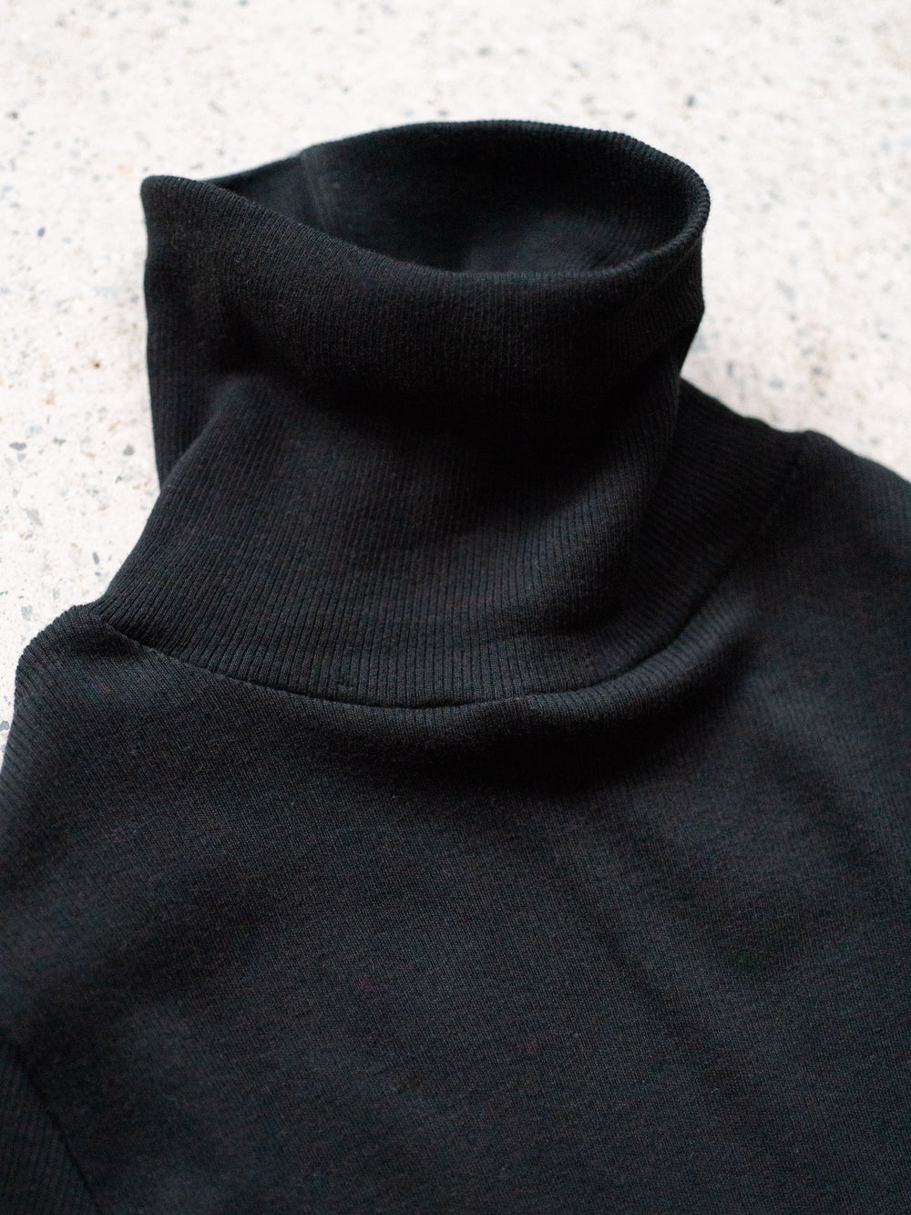 Ribbed Cotton Turtleneck Shirt - Black