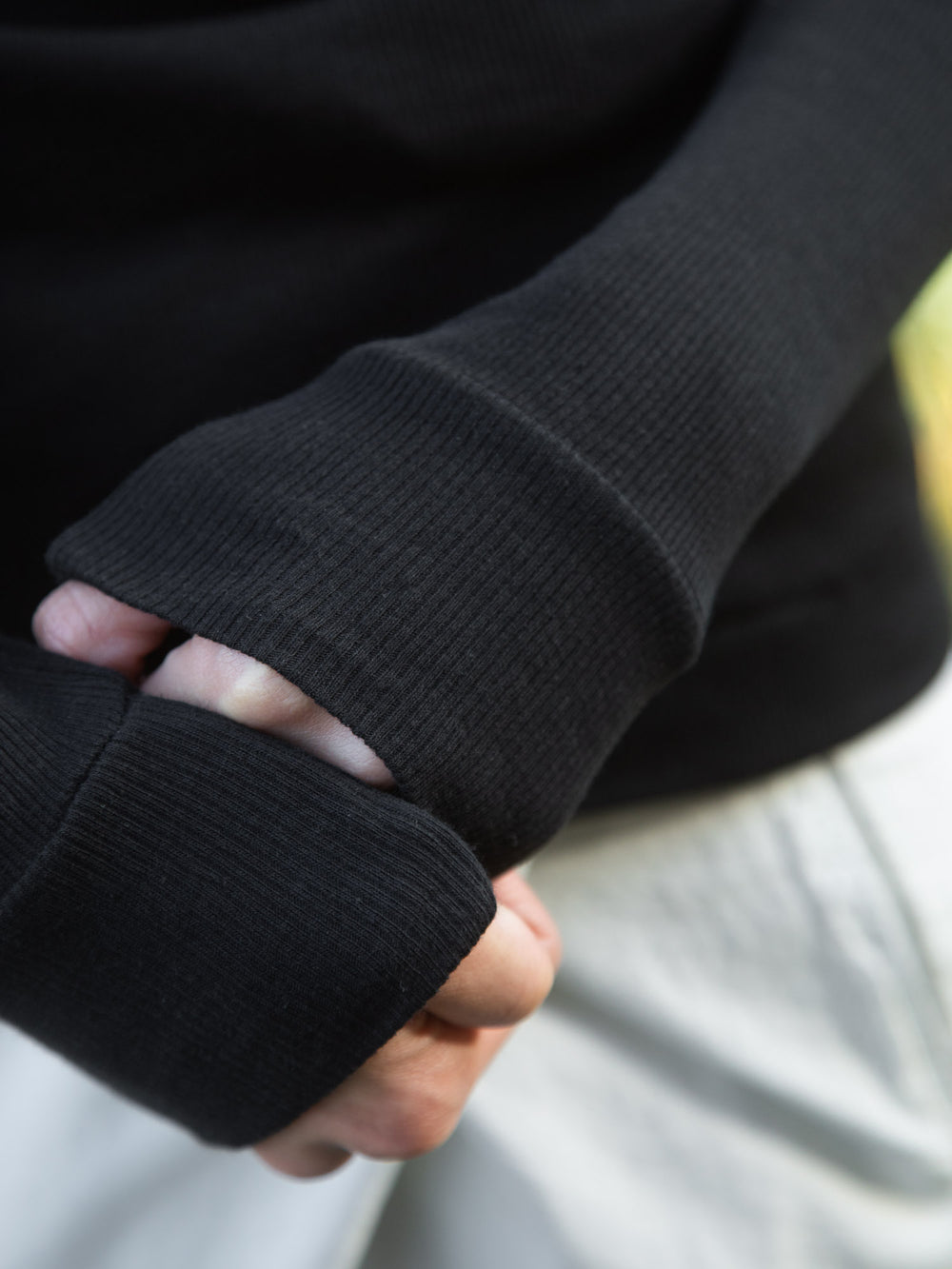 Ribbed Cotton Turtleneck Shirt - Black