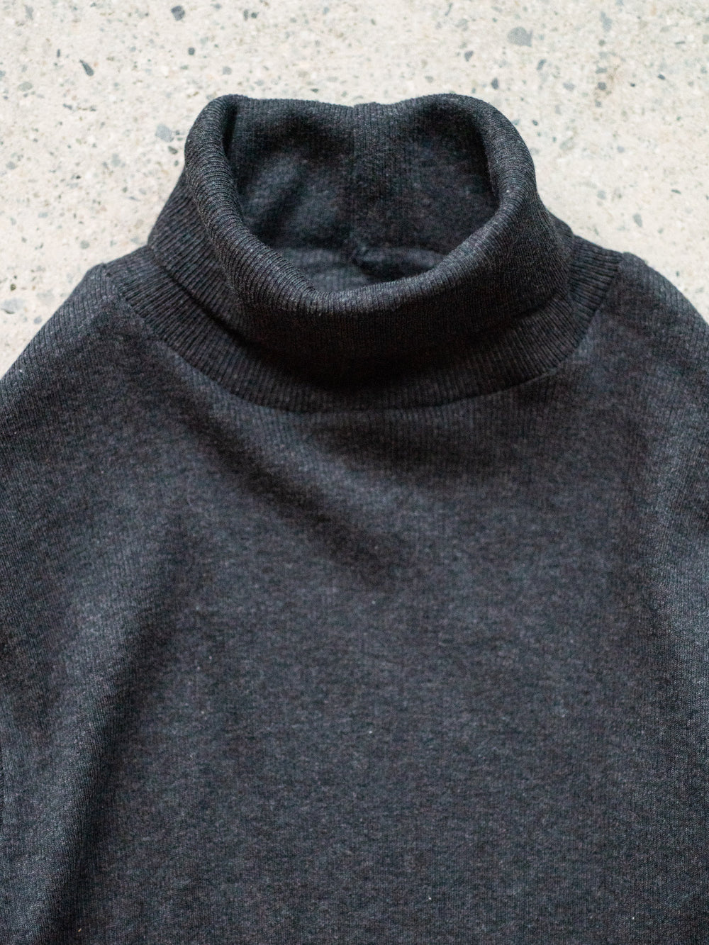 Ribbed Cotton Turtleneck Shirt - Charcoal