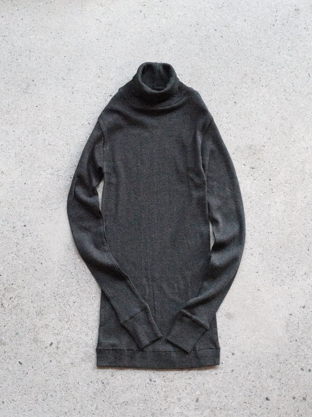 Ribbed Cotton Turtleneck Shirt - Charcoal
