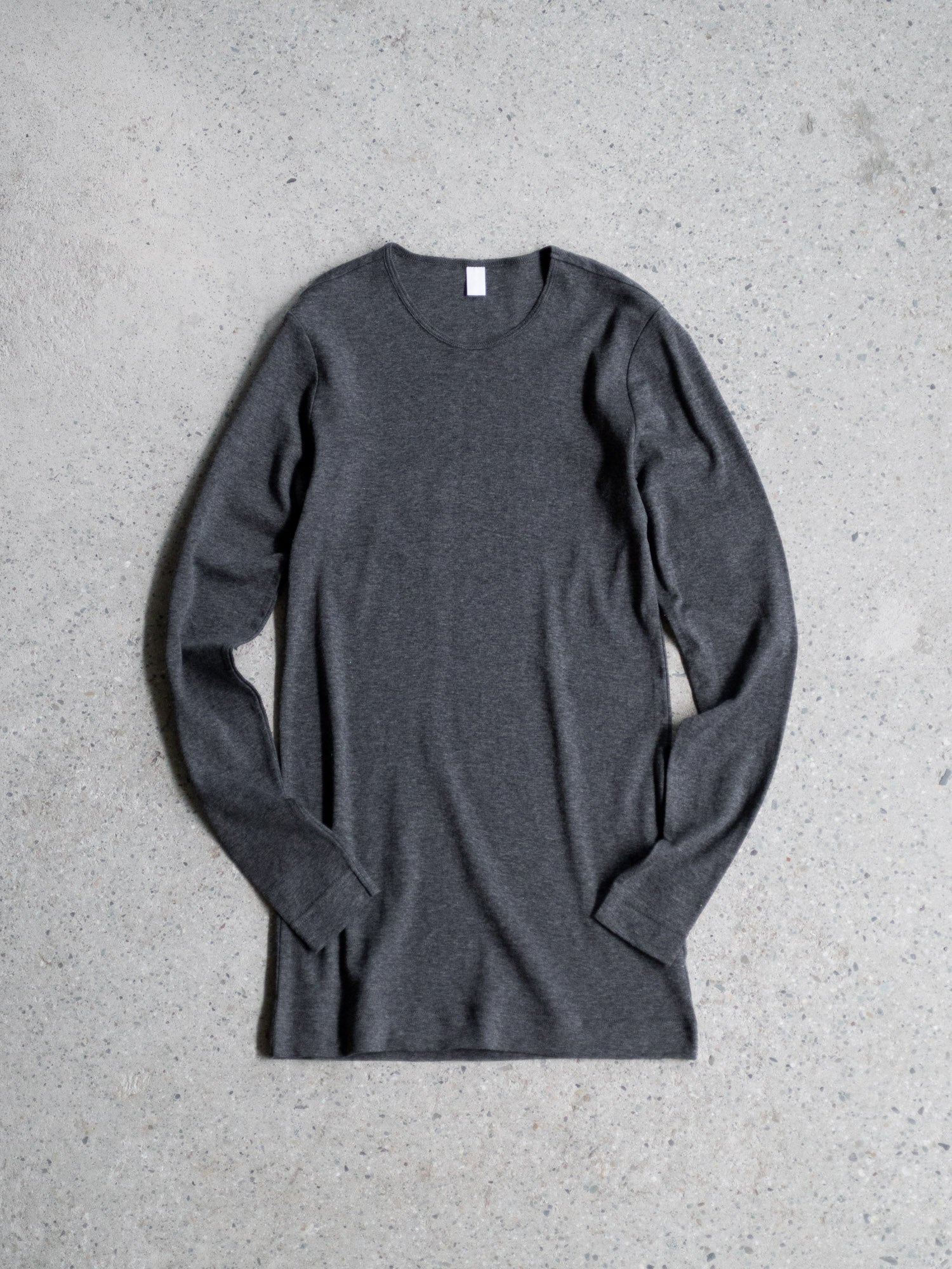 Thin Cotton Crewneck Shirt - Charcoal