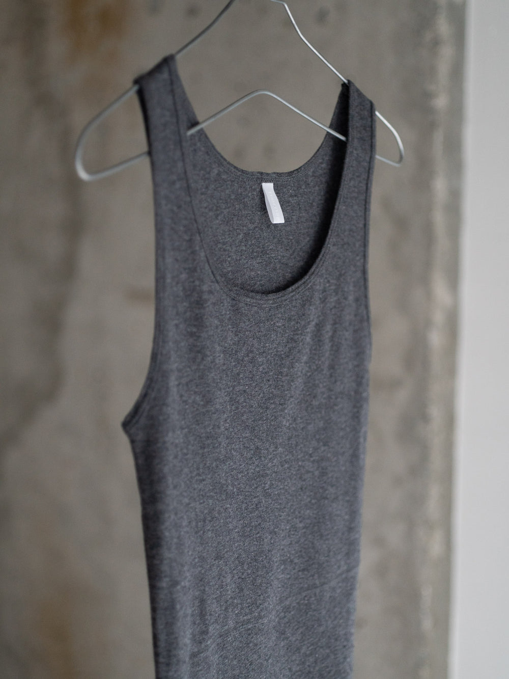 Thin Cotton Double Layer Tank Top - Charcoal