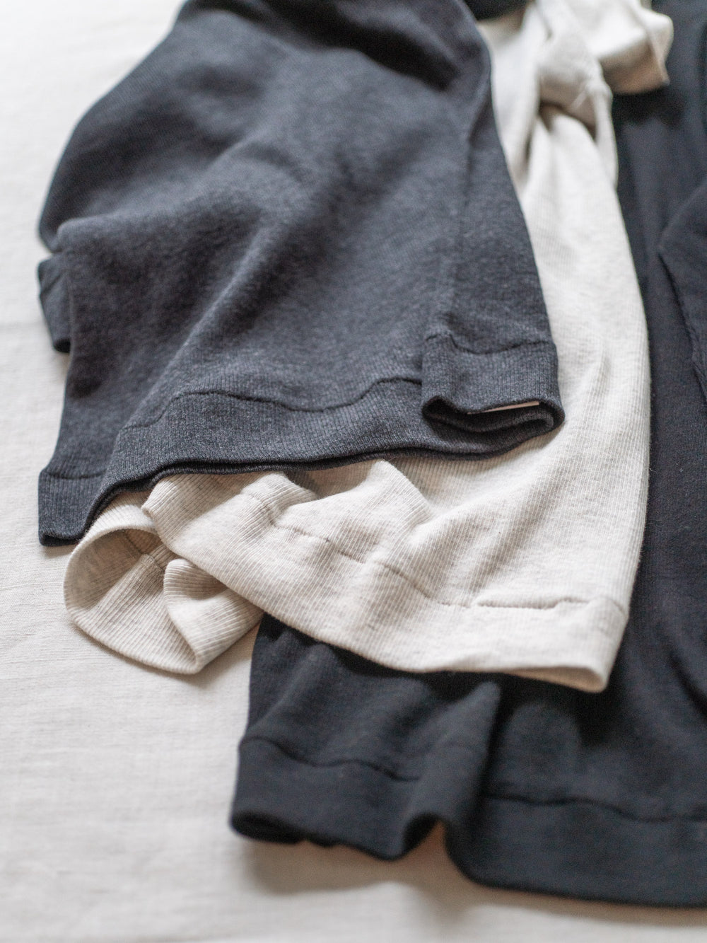 Ribbed Cotton Half Sleeve High Neck Shirt