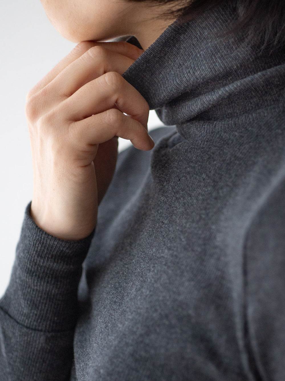 Ribbed Cotton Turtleneck Shirt