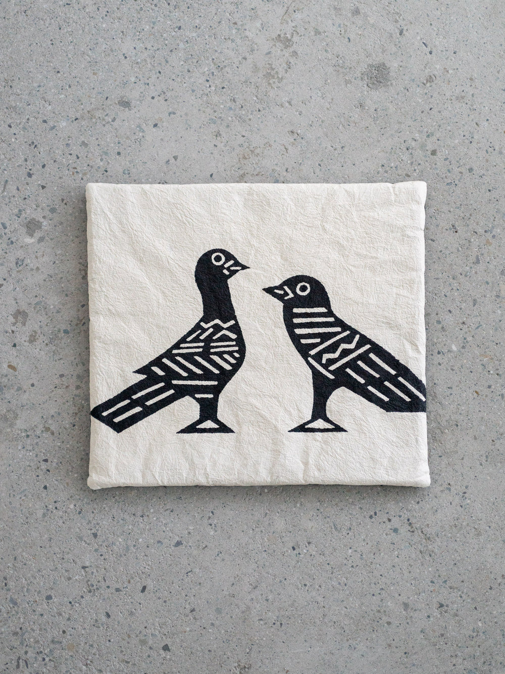 Washi Kakuza Paper Cushion – Black Bird