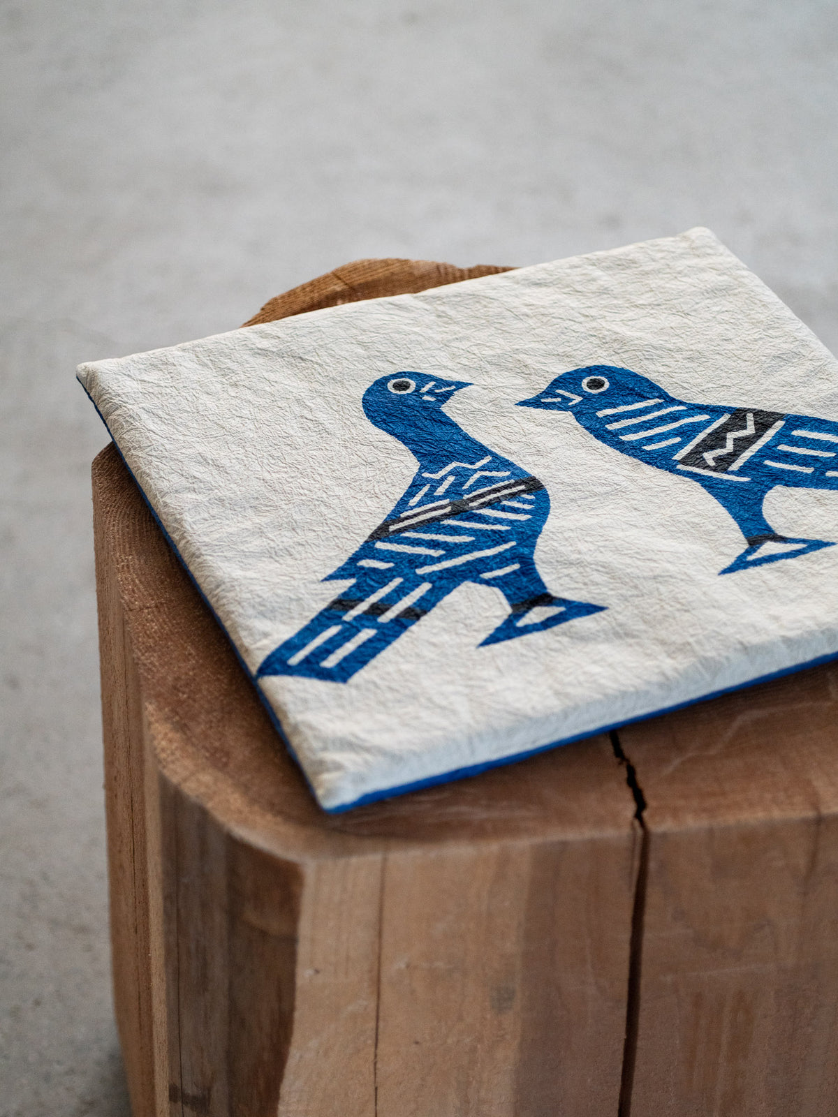 Washi Kakuza Paper Cushion – Blue Bird