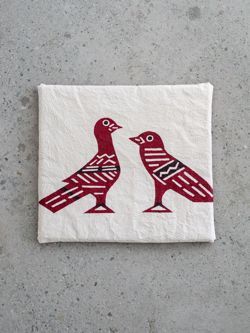 Washi Kakuza Paper Cushion – Red Bird