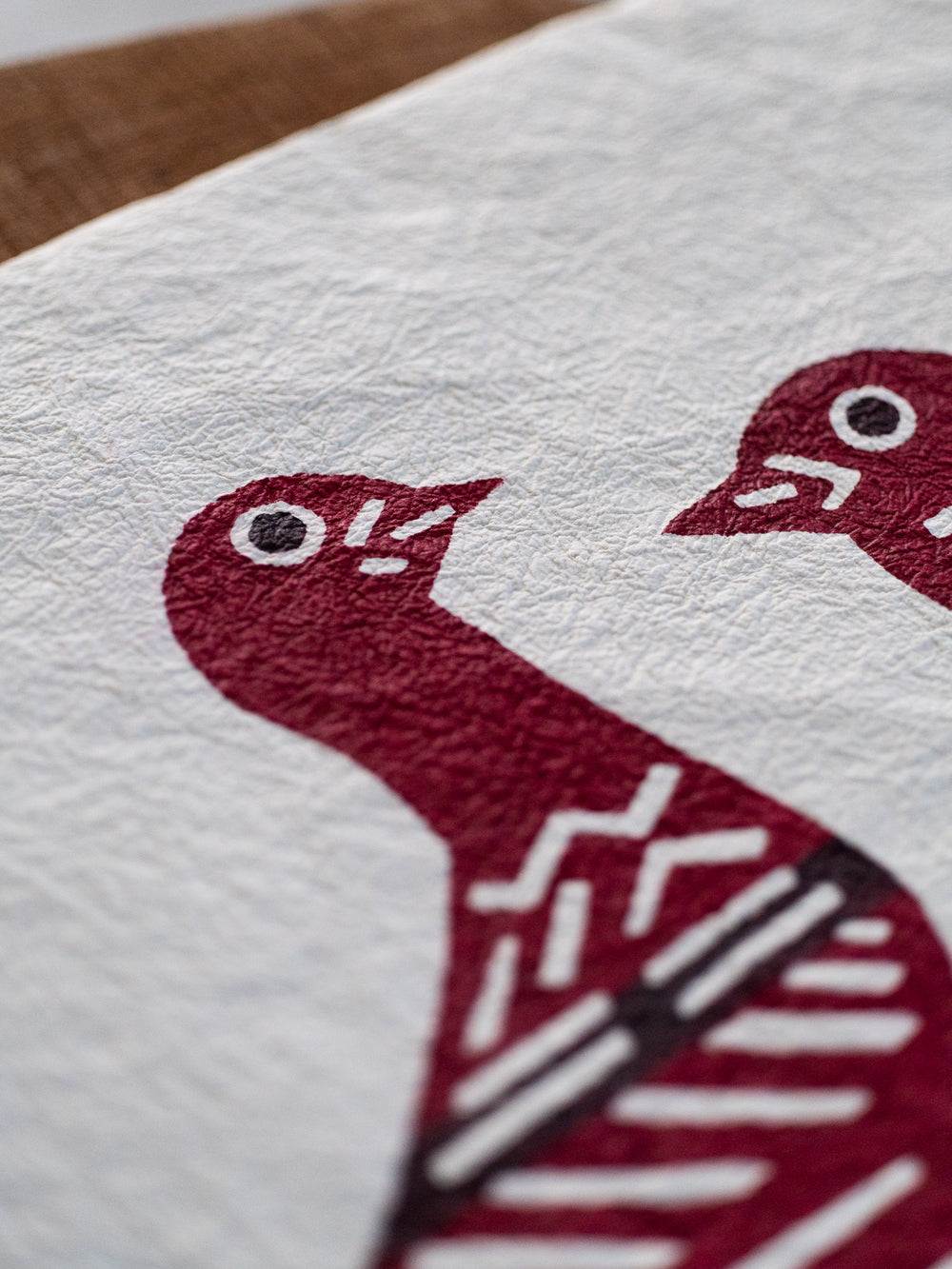 Washi Kakuza Paper Cushion – Red Bird