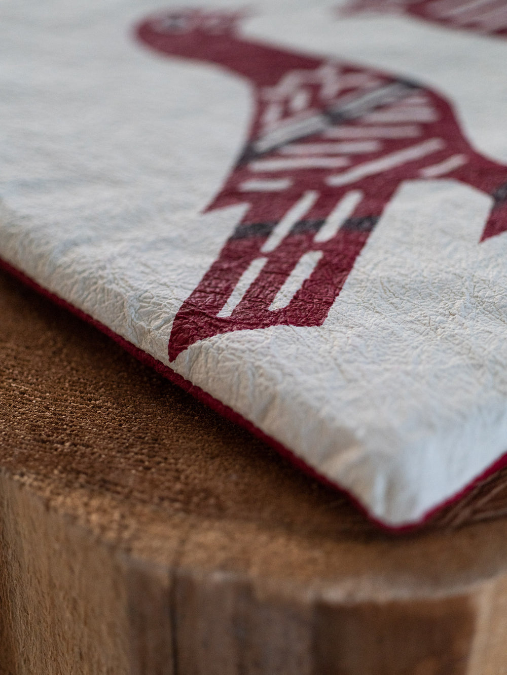 Washi Kakuza Paper Cushion – Red Bird