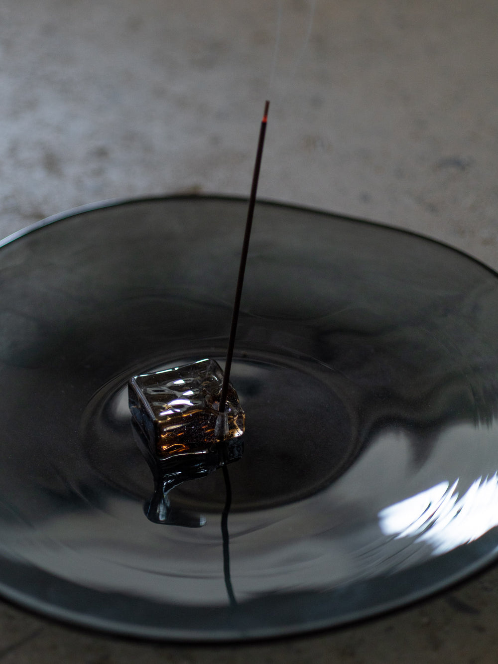 Glass Square Incense Holder