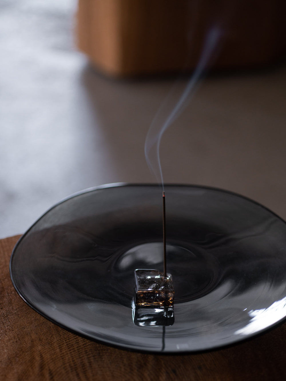 Glass Square Incense Holder