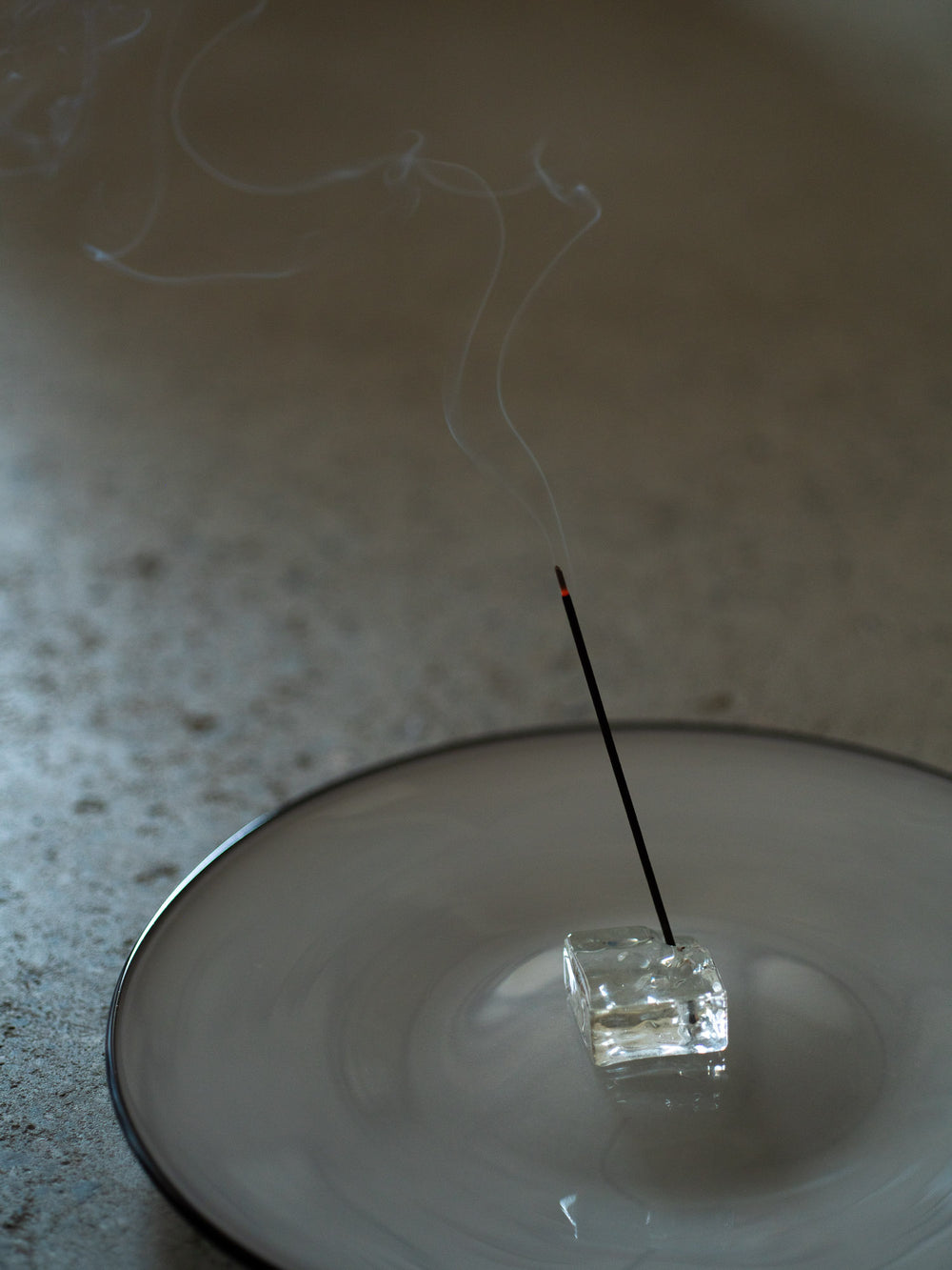 Glass Square Incense Holder