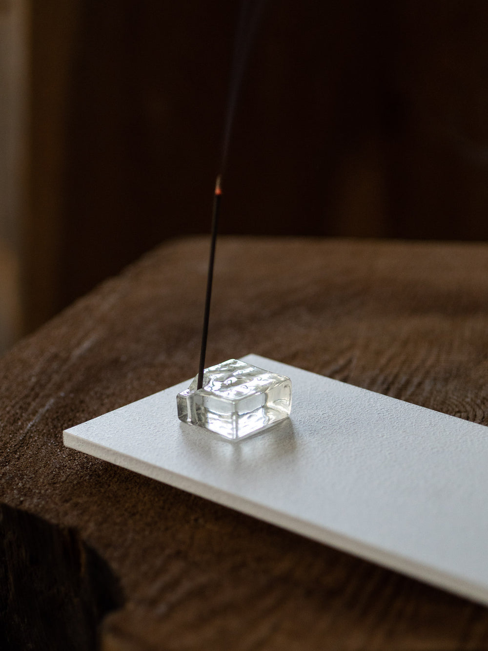 Glass Square Incense Holder