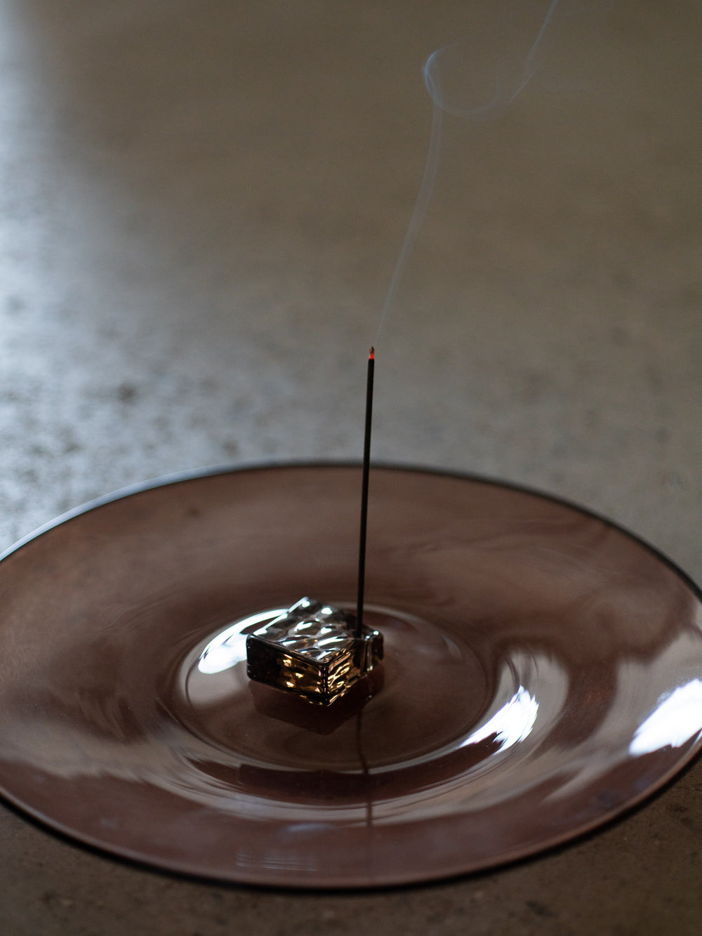 Glass Square Incense Holder
