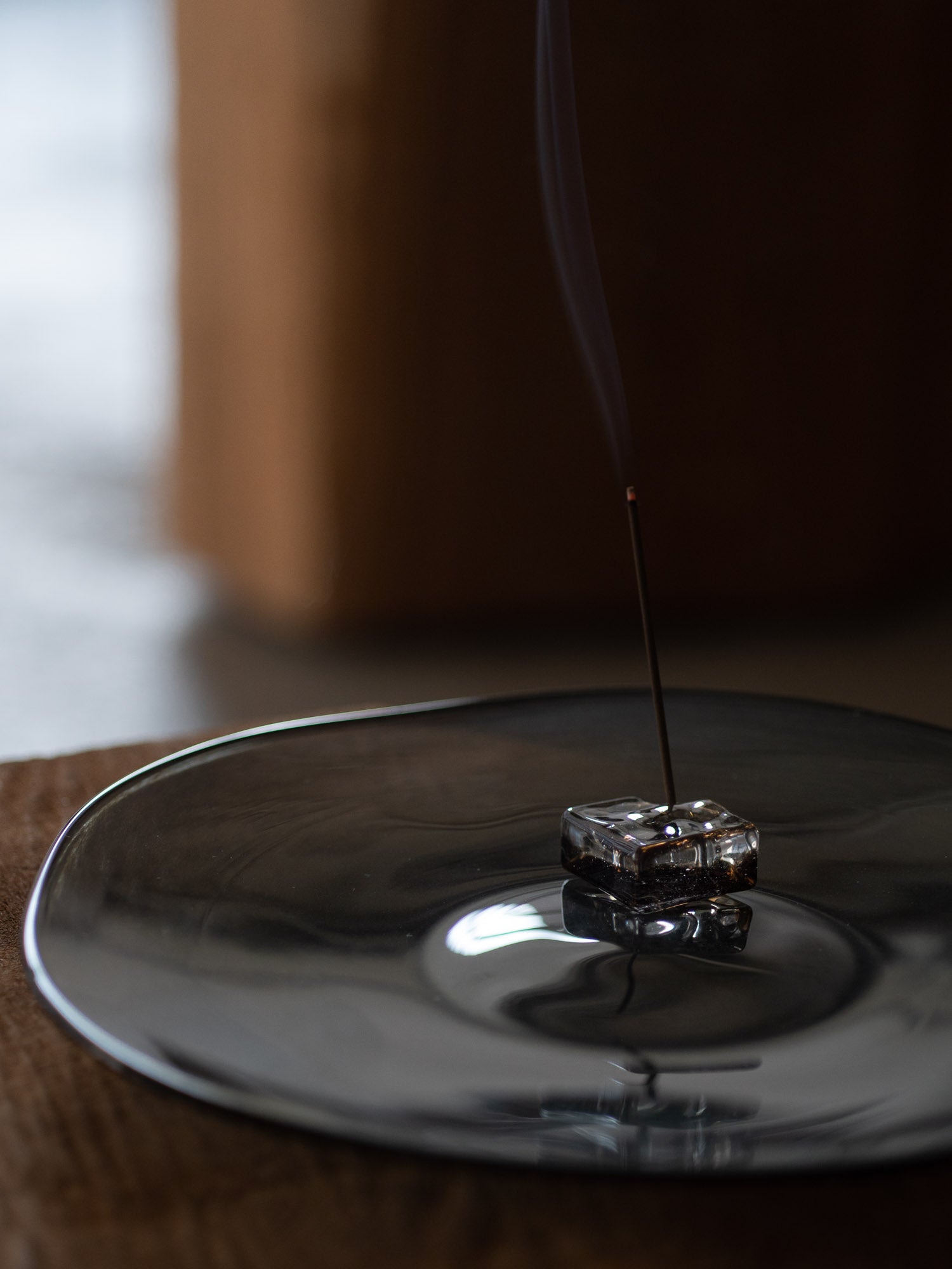 Glass Square Incense Holder