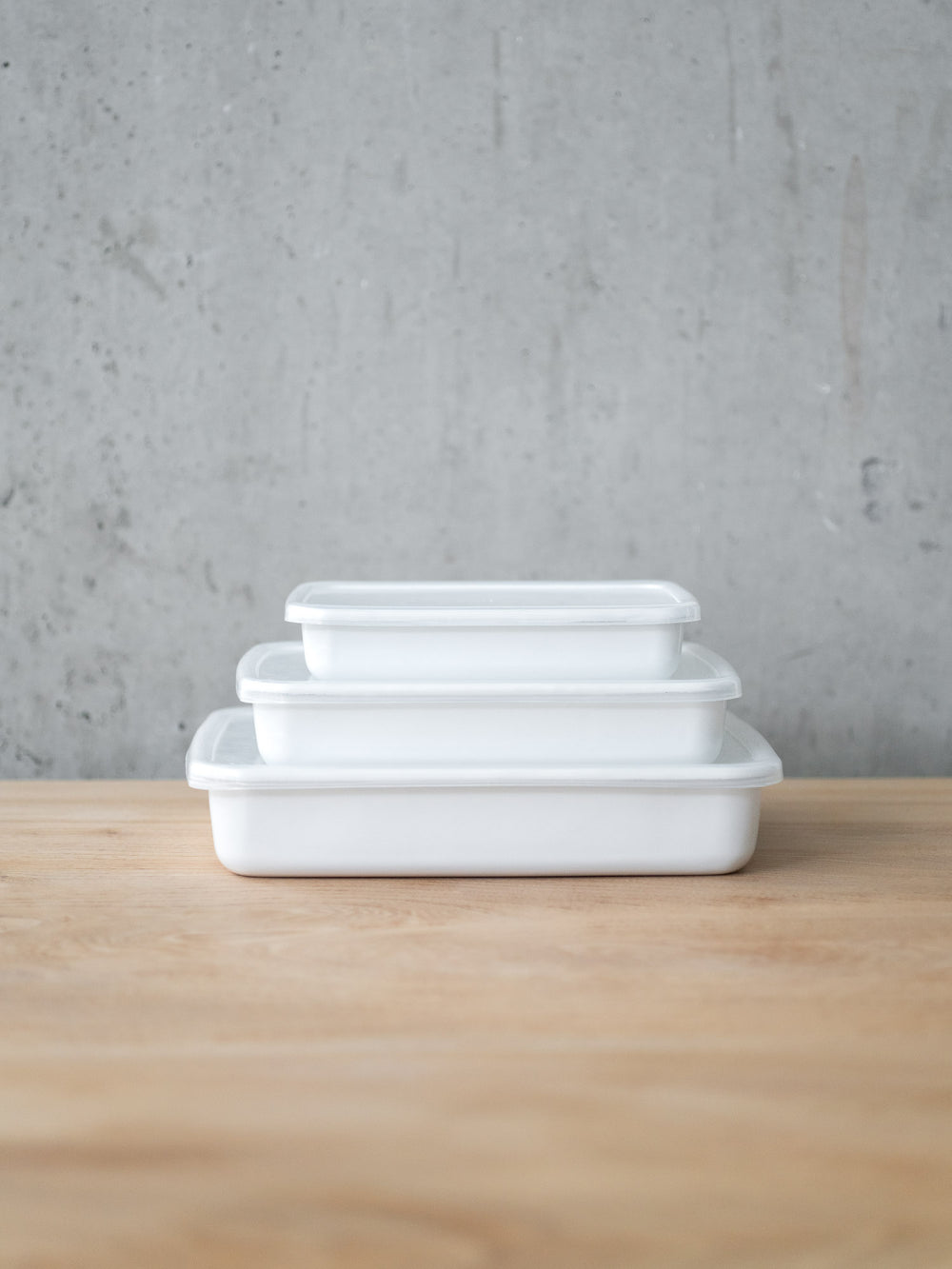 Noda Horo Enamel Container – Shallow Rectangle