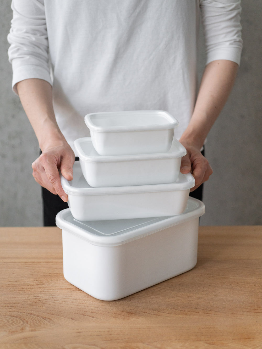 Noda Horo Enamel Container – Deep Rectangle