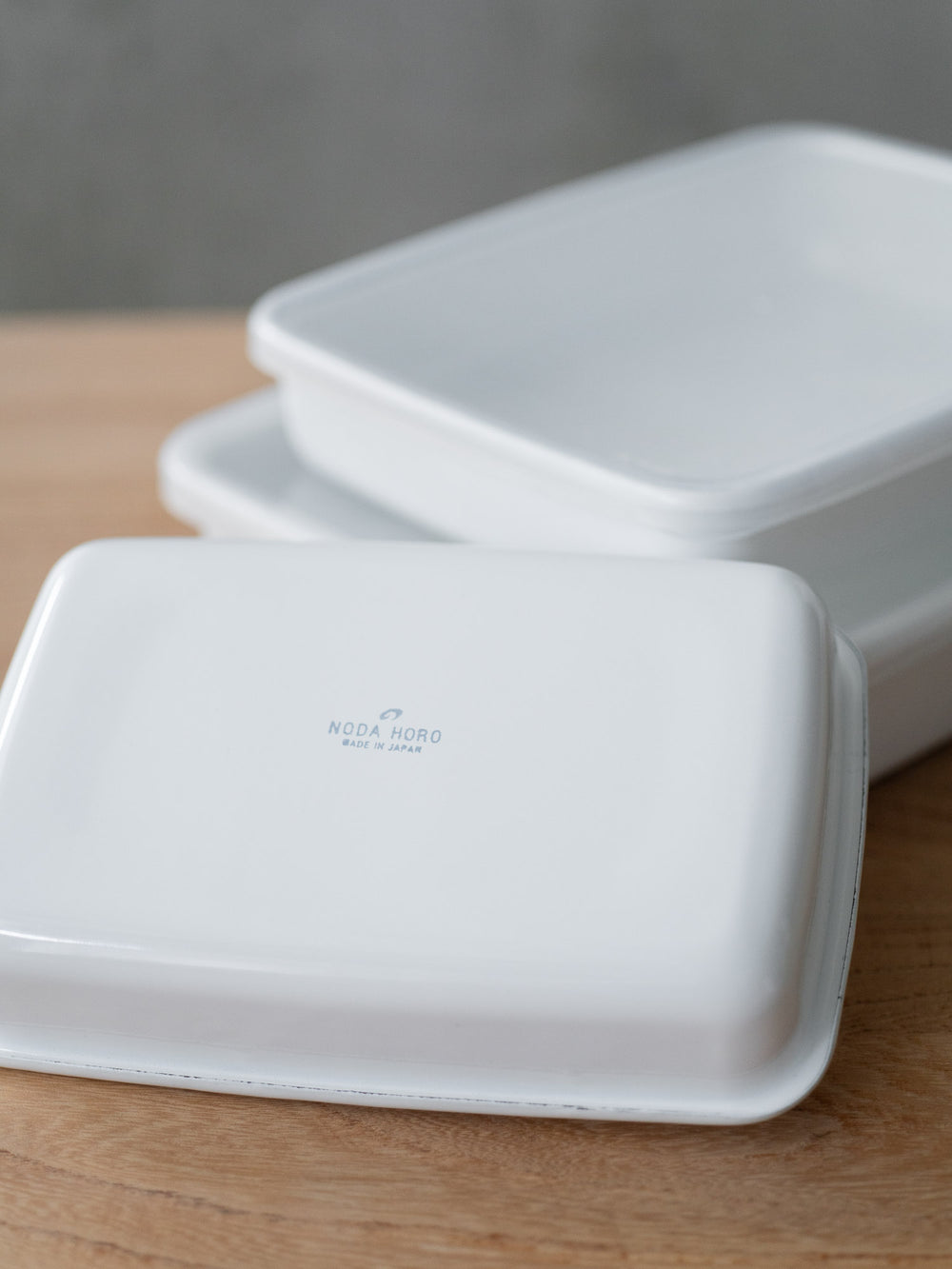 Noda Horo Enamel Container – Shallow Rectangle