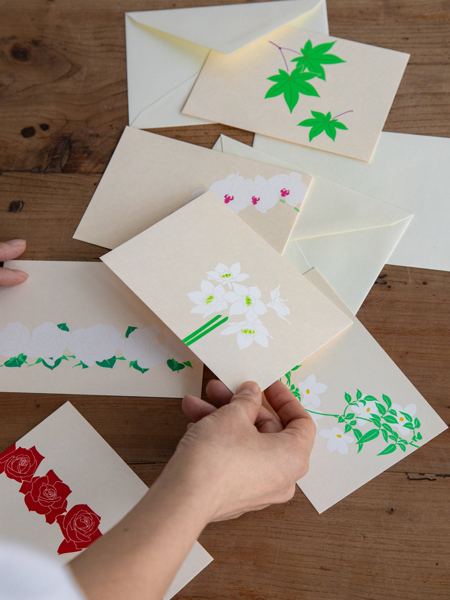 Silk Screen Flower Single Greeting Card