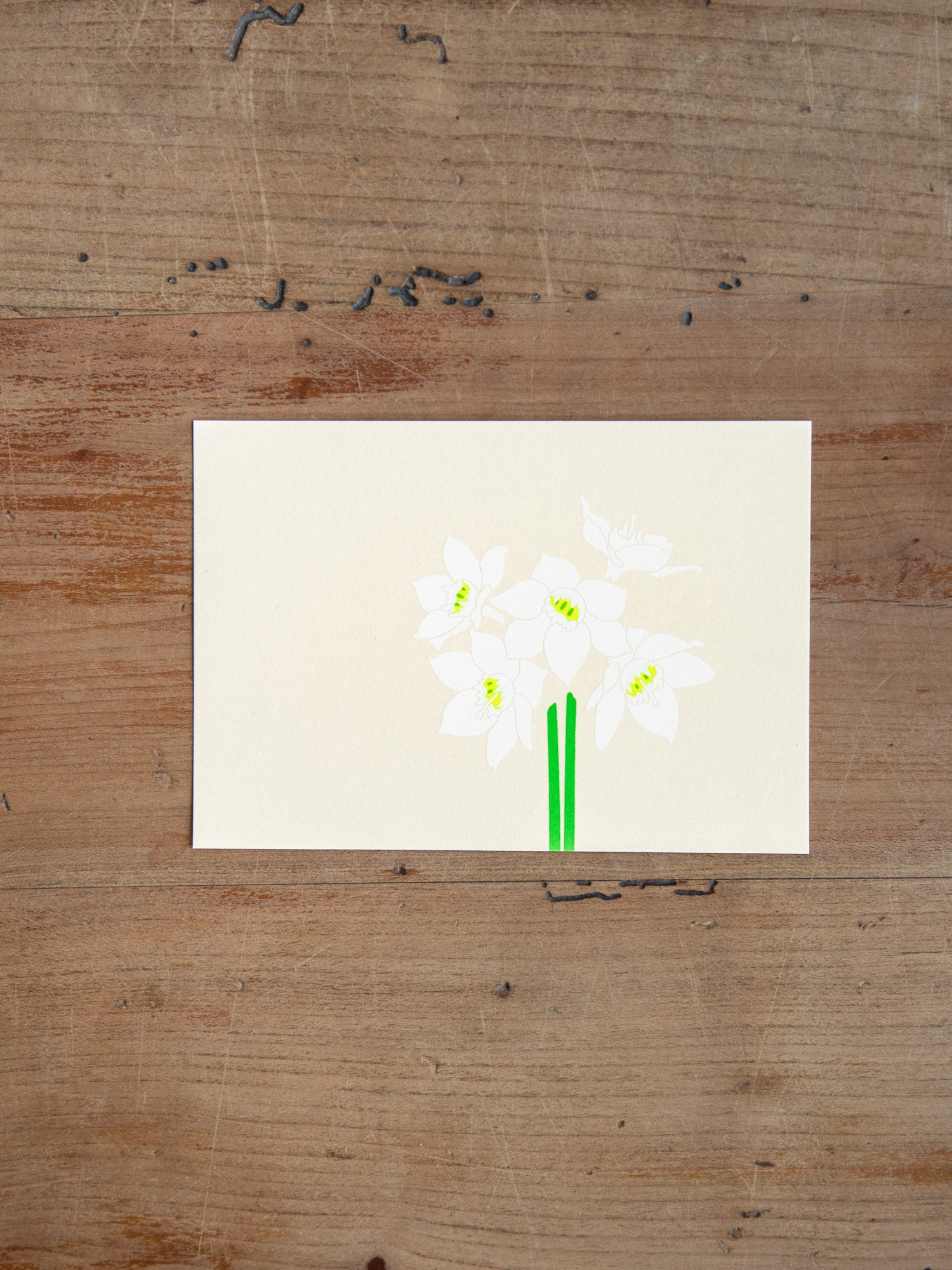 Silk Screen Flower Single Greeting Card