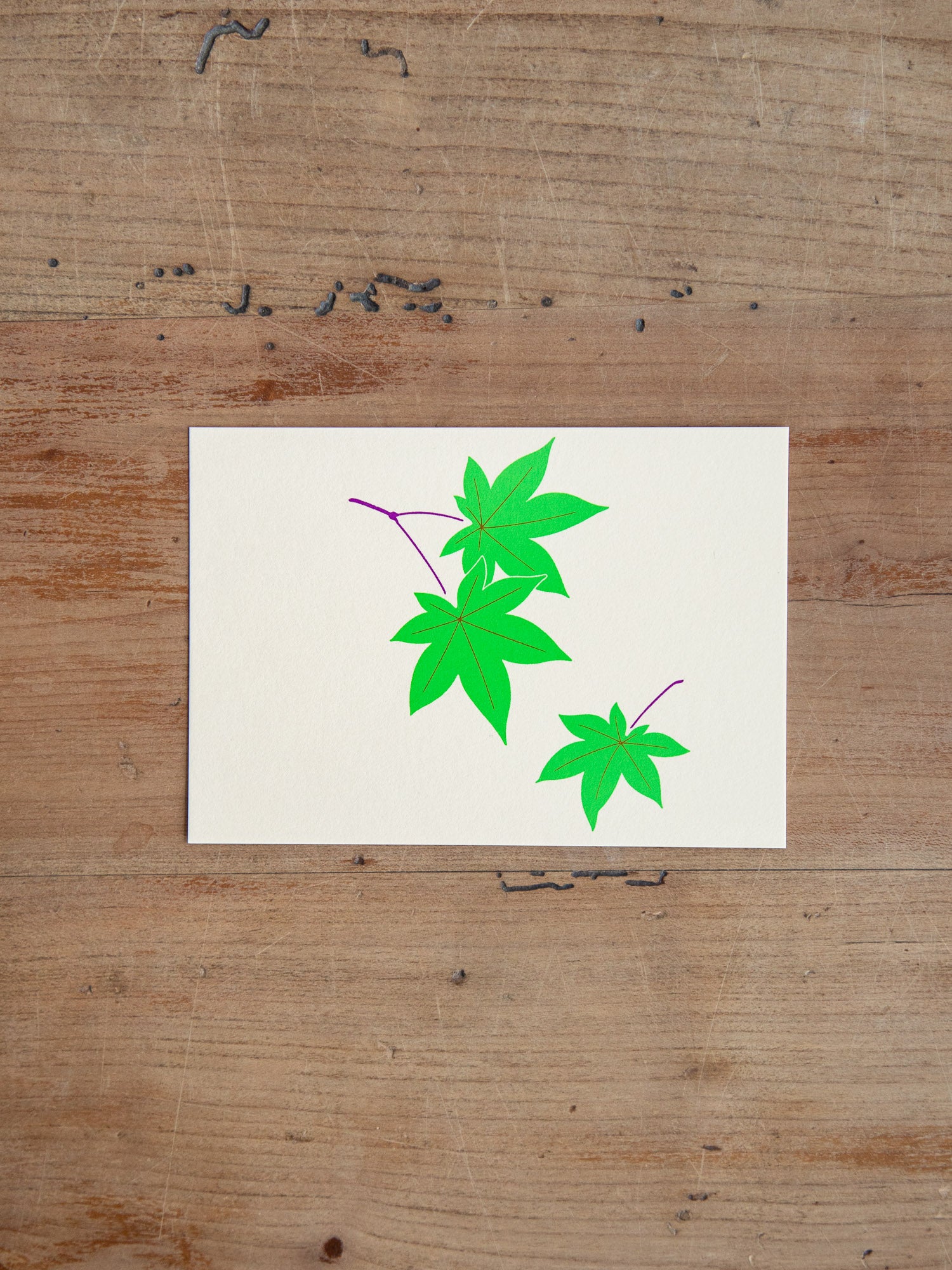 Silk Screen Flower Single Greeting Card