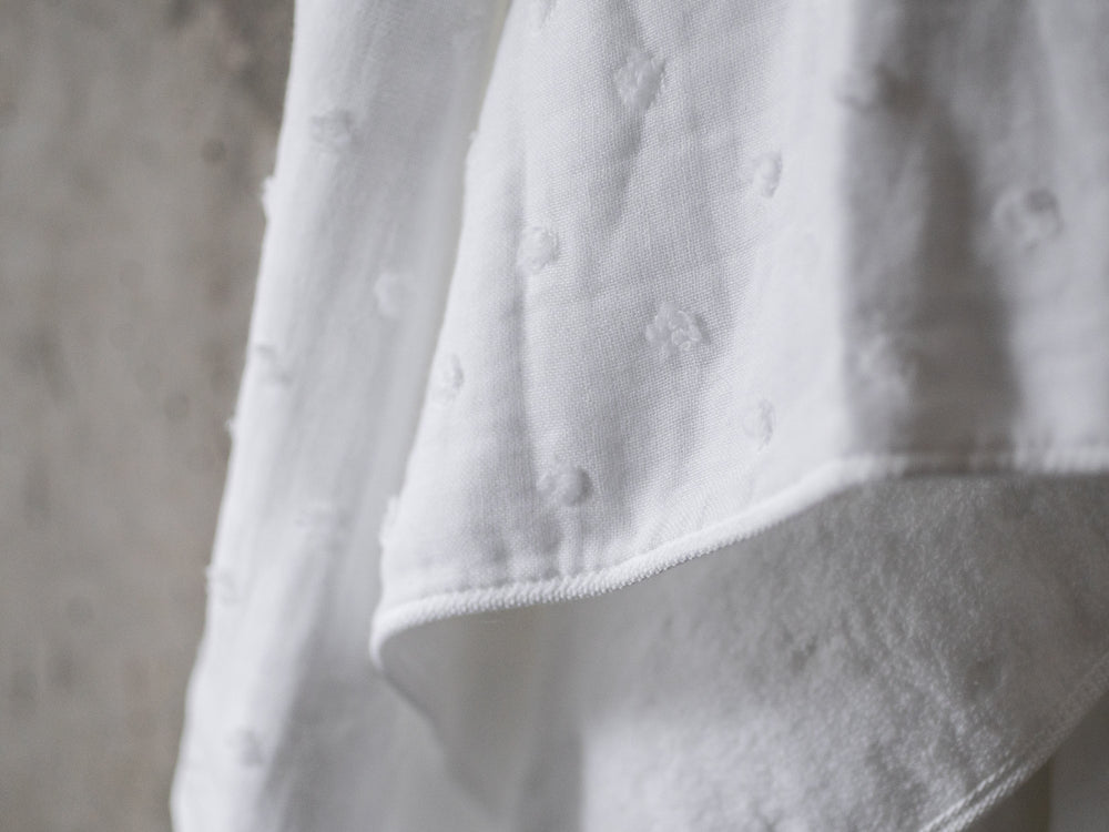 Zero Twist Gauze Dot Towel – White