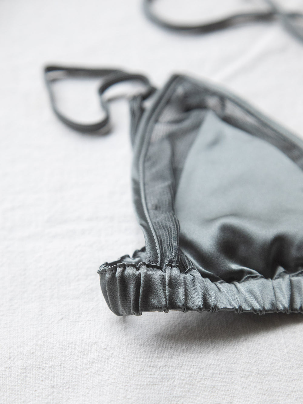 Silk Mesh Bra - Grey