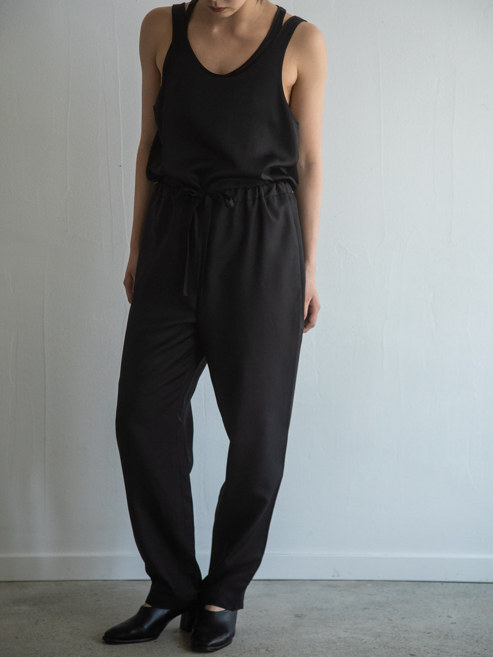 Unisex Silk Long Pants - Black