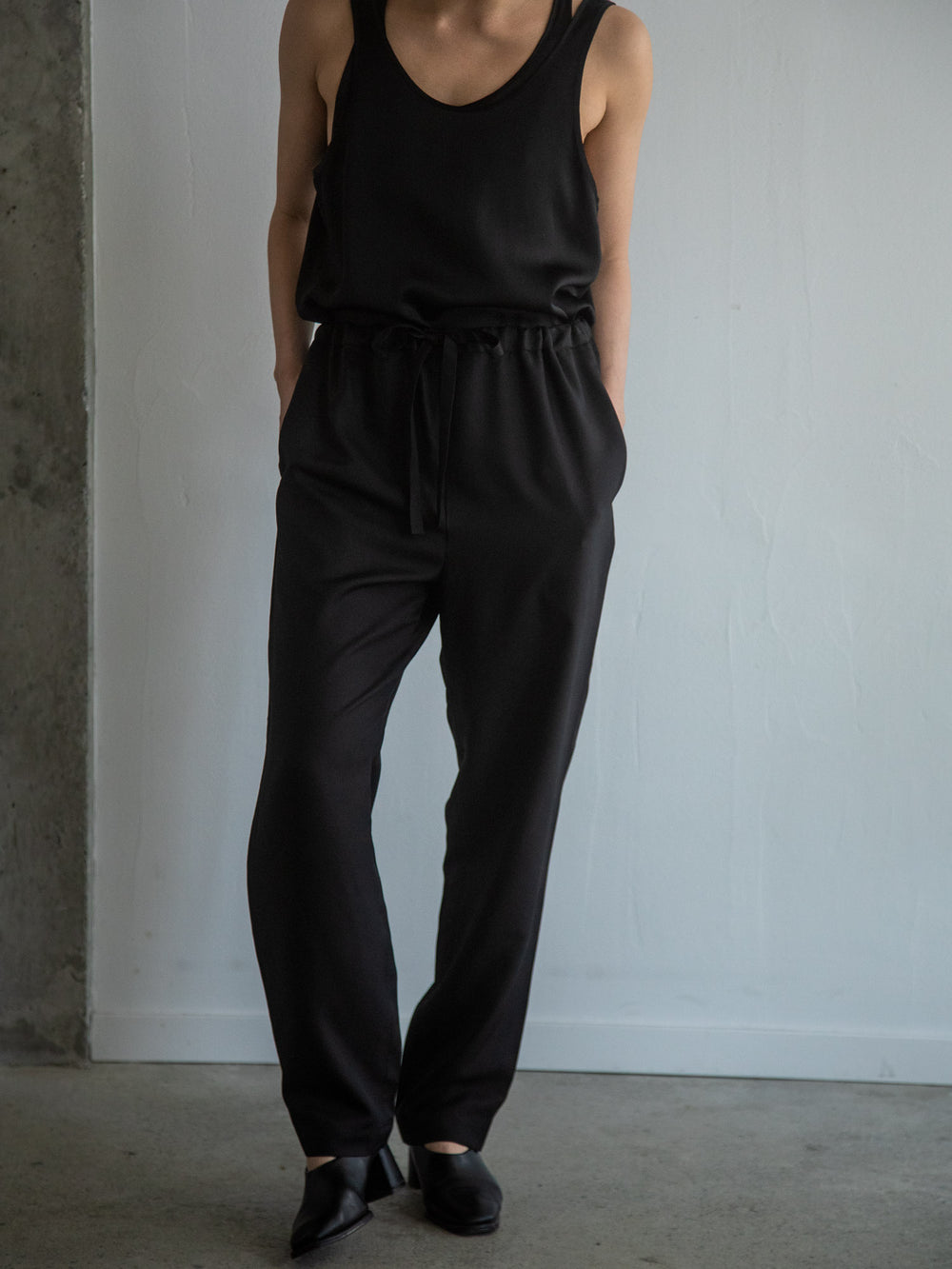 Unisex Silk Long Pants - Black