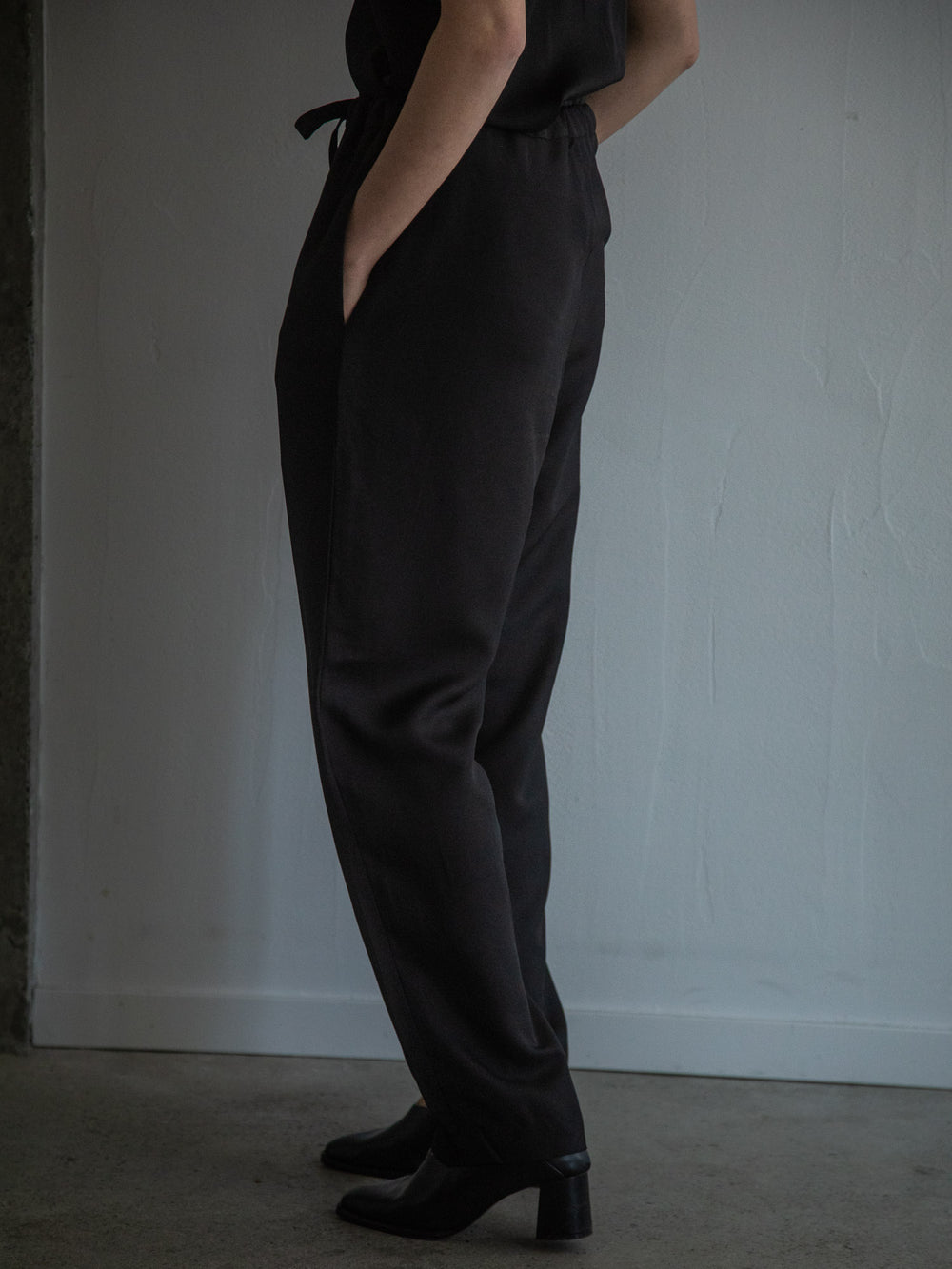 Unisex Silk Long Pants - Black