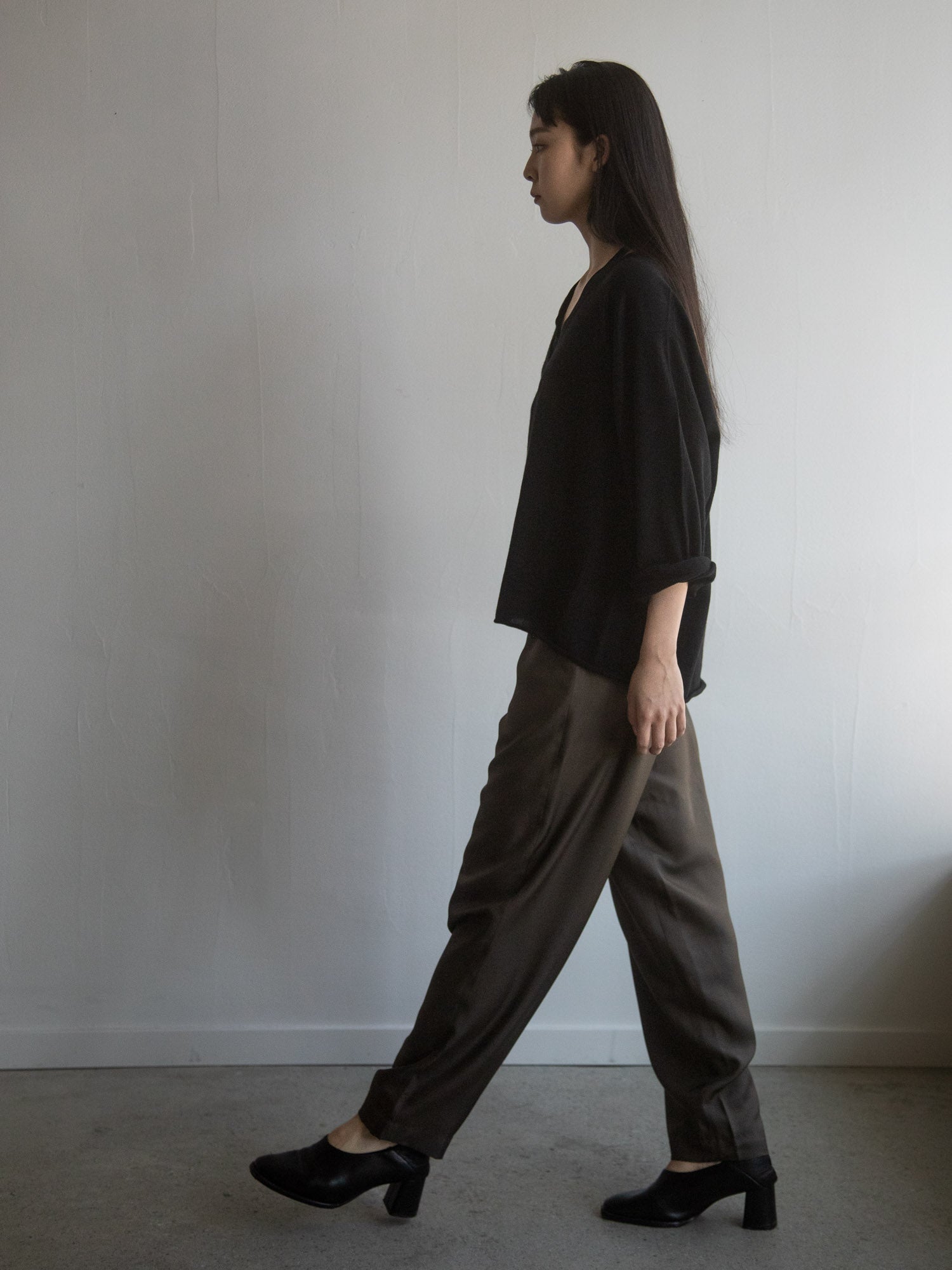 Unisex Silk Long Pants - Brown