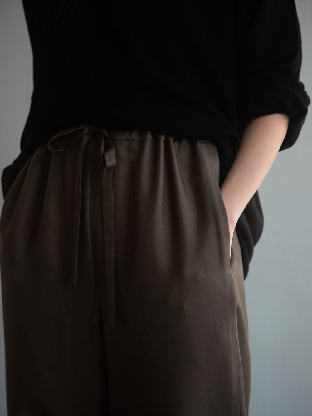 Unisex Silk Long Pants - Brown