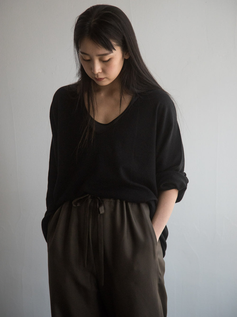 Unisex Silk Long Pants - Brown