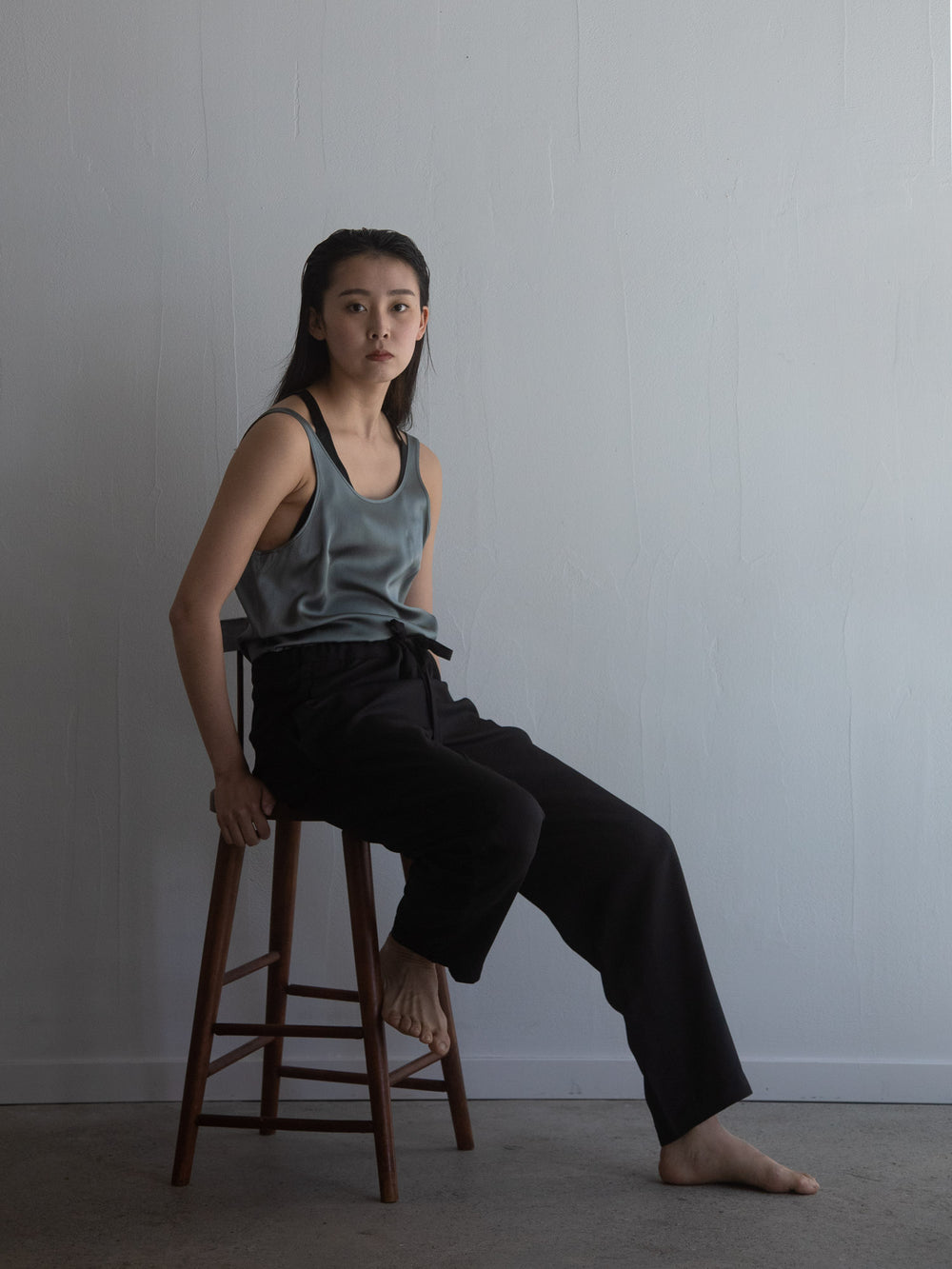 Unisex Silk Long Pants - Black