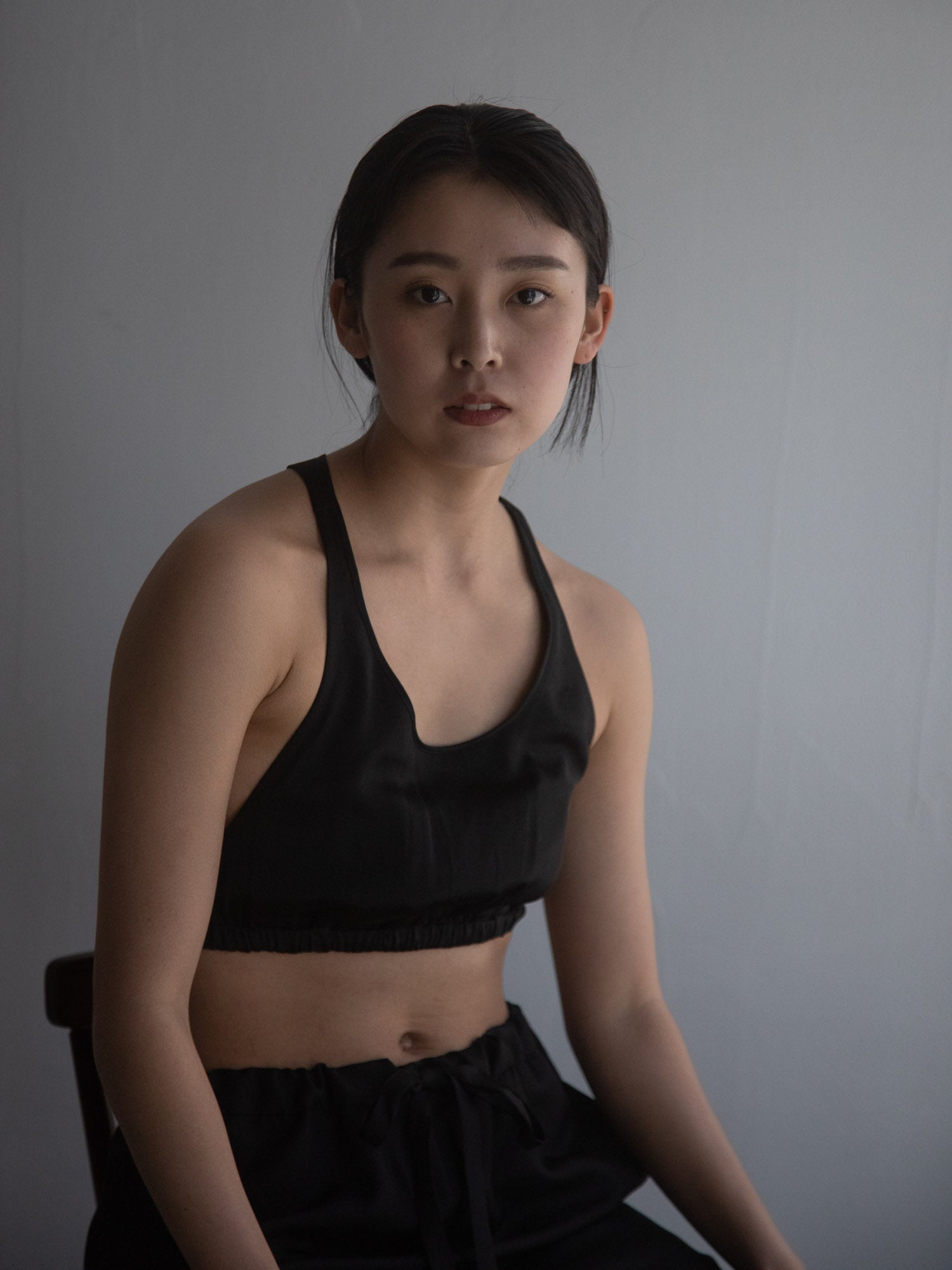 Silk T-back Bra - Black