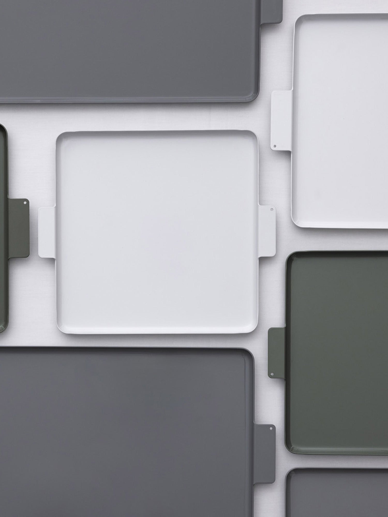 Aluminum Rectangle Tray – Dove White