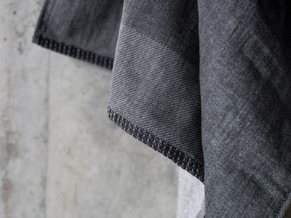 Zen Charcoal Gauze & Pile Towel – Dark Grey