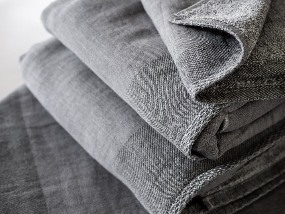 Zen Charcoal Gauze & Pile Towel – Grey