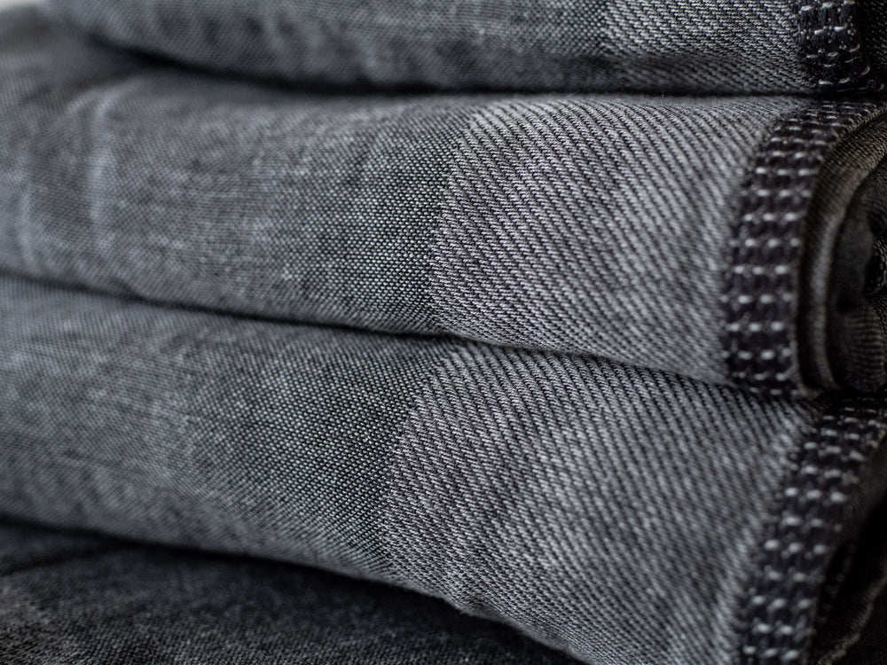 Zen Charcoal Gauze & Pile Towel – Dark Grey