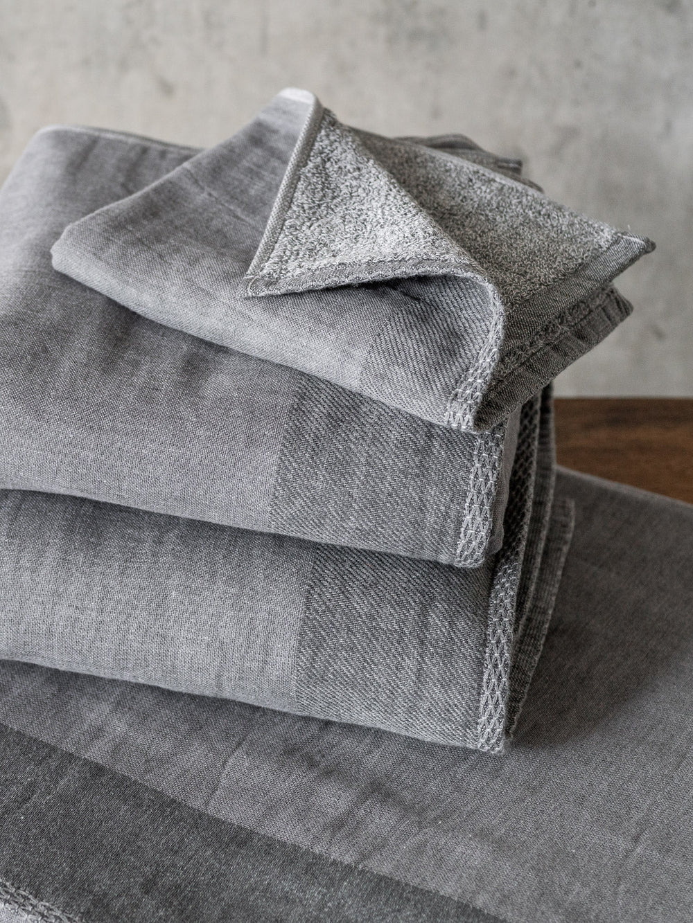 Zen Charcoal Gauze & Pile Towel – Grey