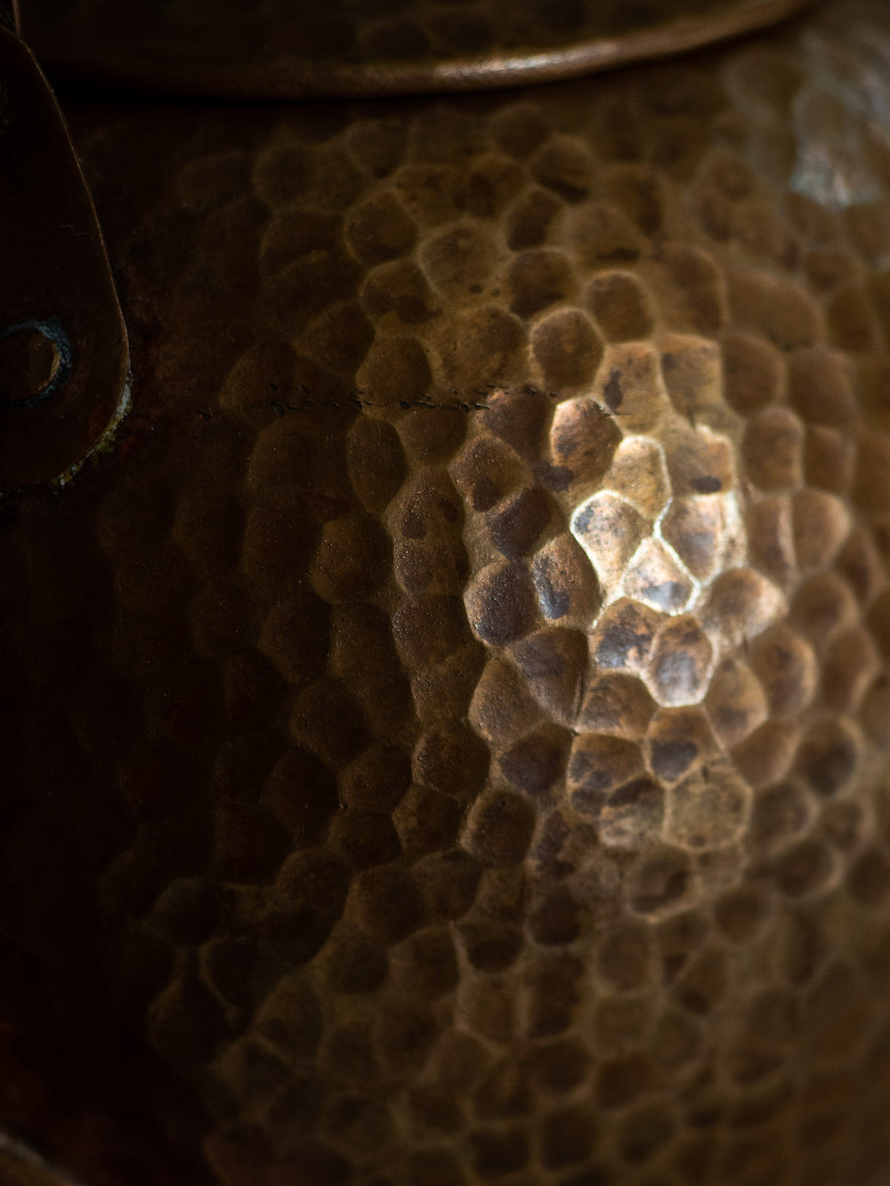 Hand Hammered Round Copper Kettle