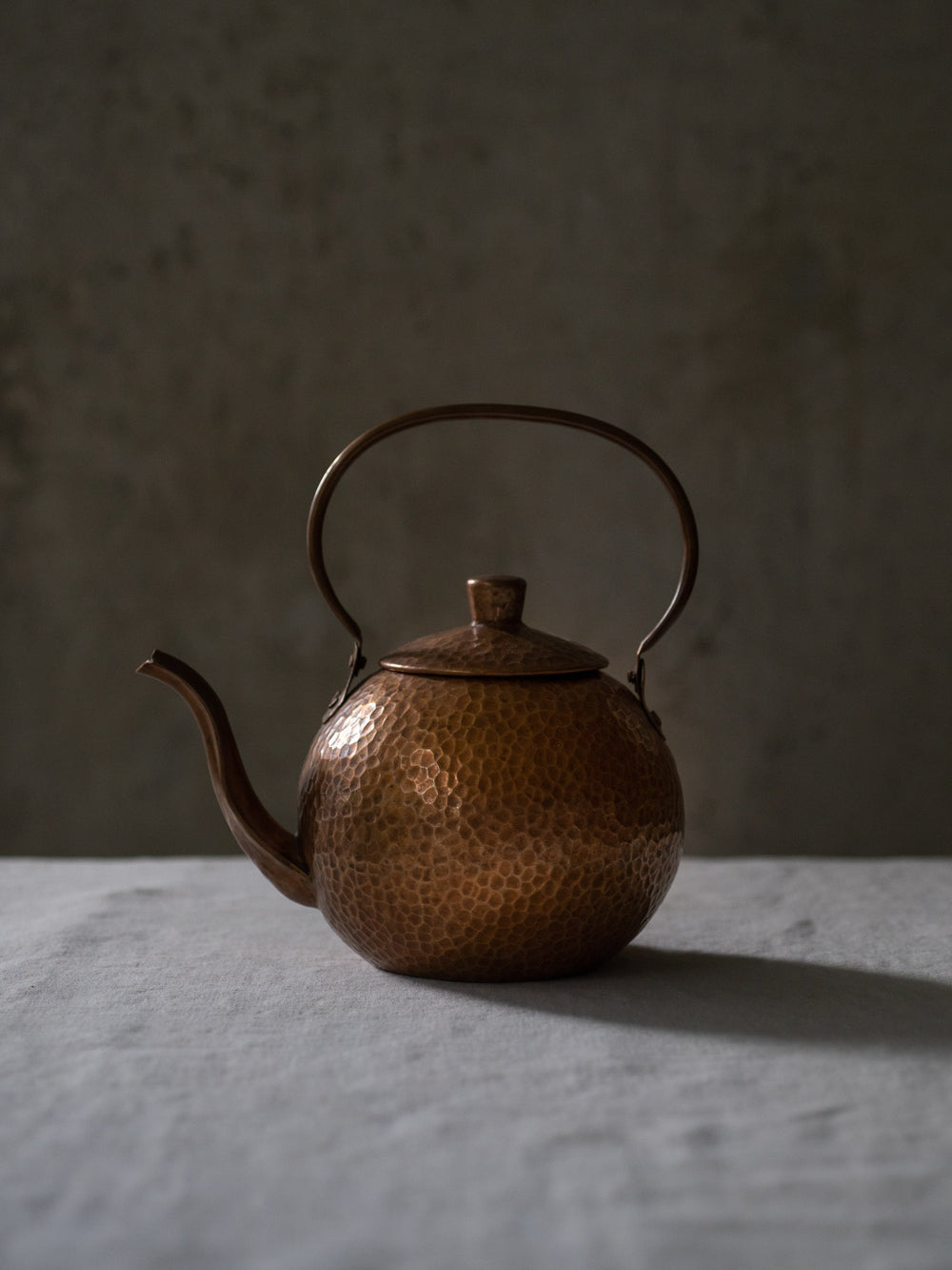 Hand Hammered Round Copper Kettle