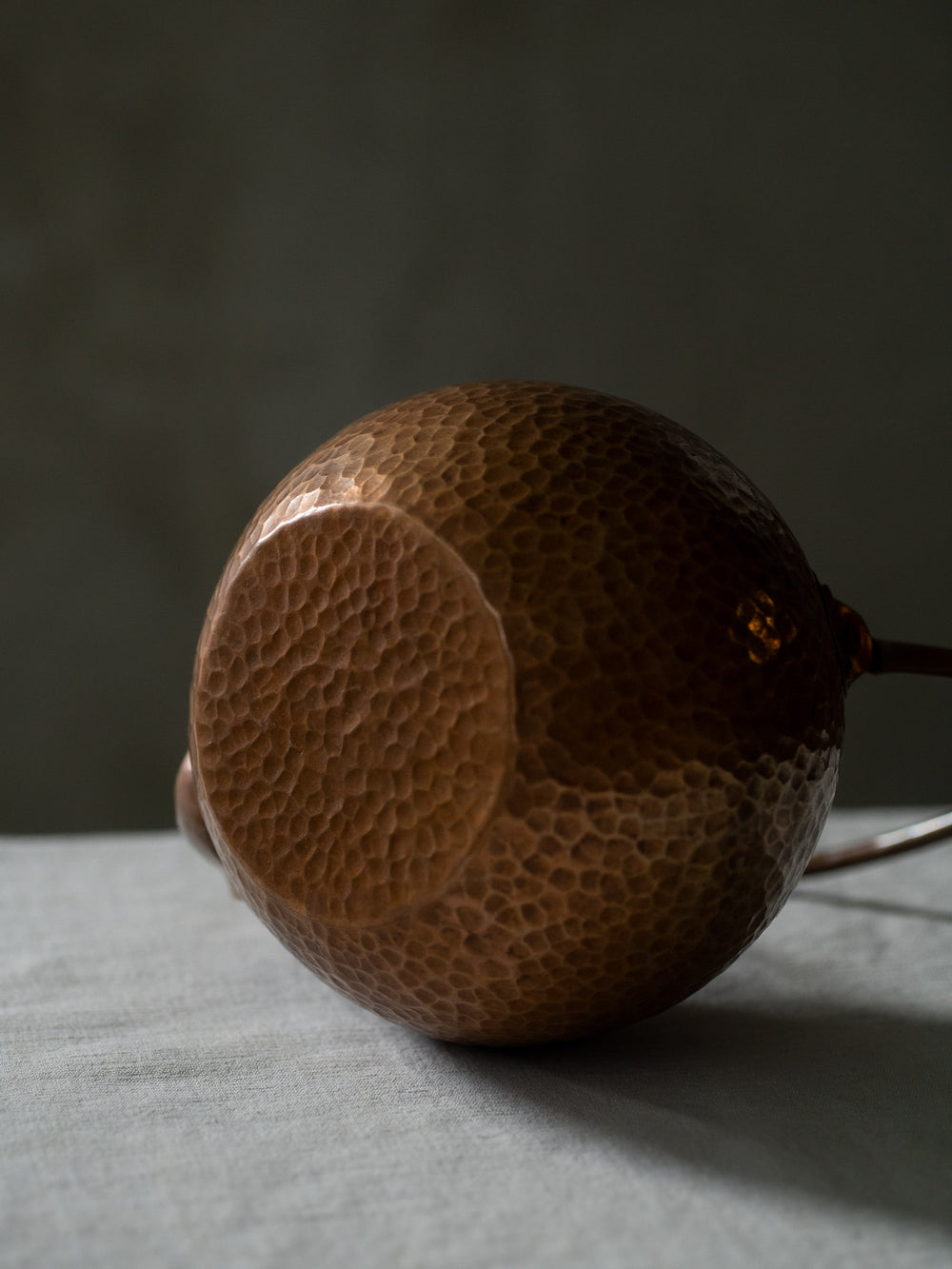 Hand Hammered Round Copper Kettle