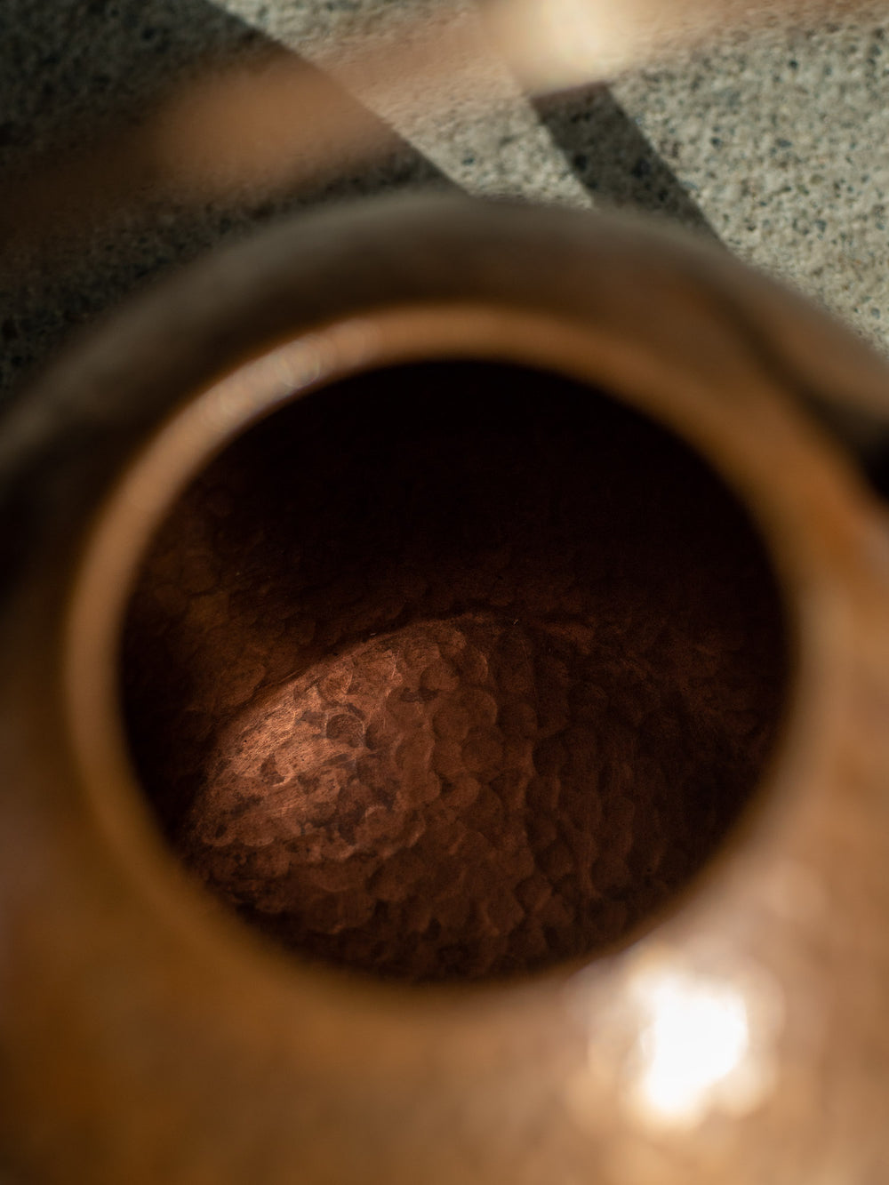 Hand Hammered Round Copper Kettle
