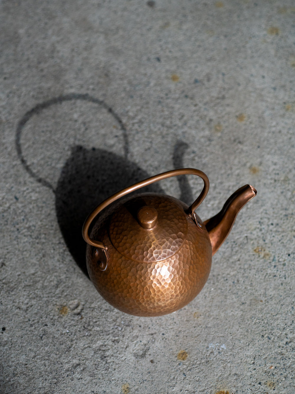 Hand Hammered Round Copper Kettle