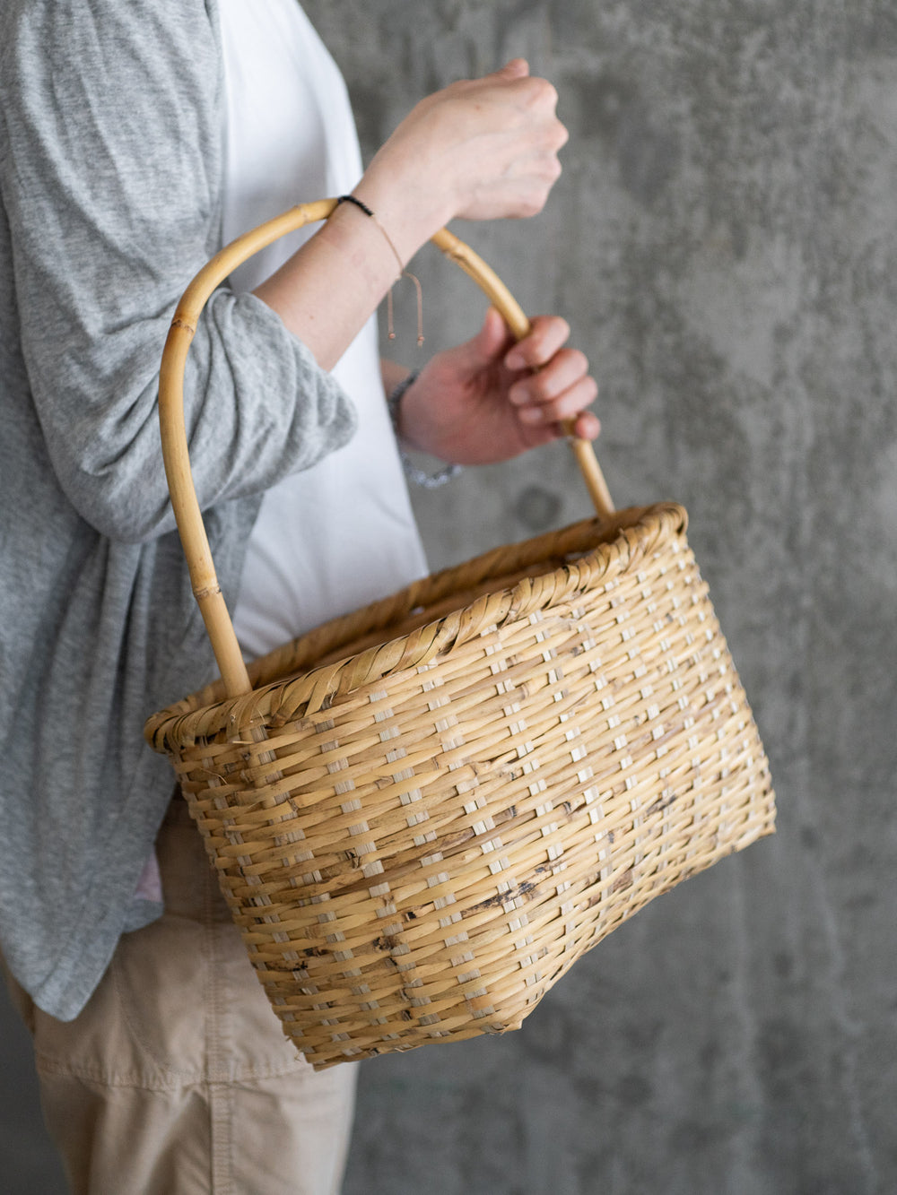Aizu Bamboo Single Handle Basket