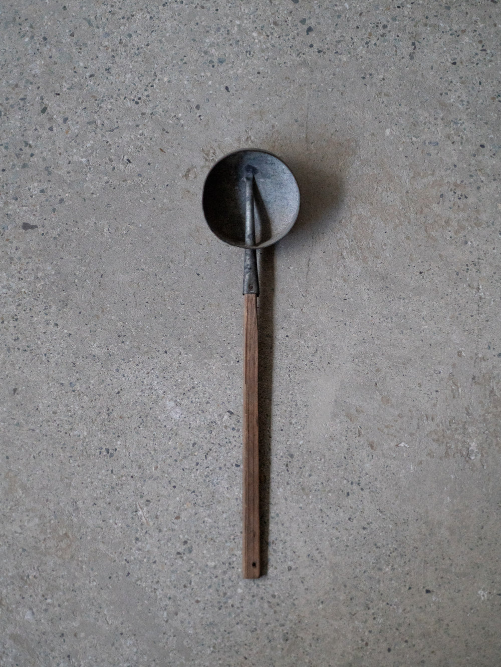 Antique Metal Scoop with Wood Handle