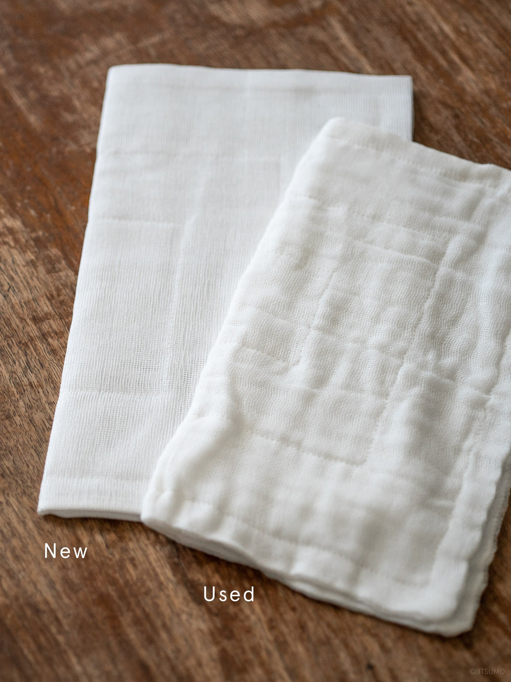 A new and used Azmaya white face cloth made in Japan of mosquito nets