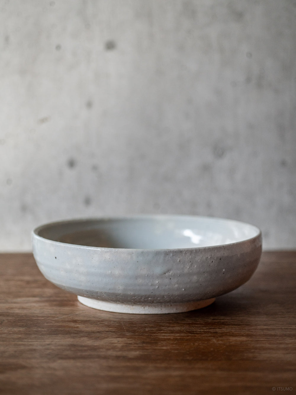 Azmaya large serving bowl in white sekkai glaze, handmade using traditional iga ware pottery techniques
